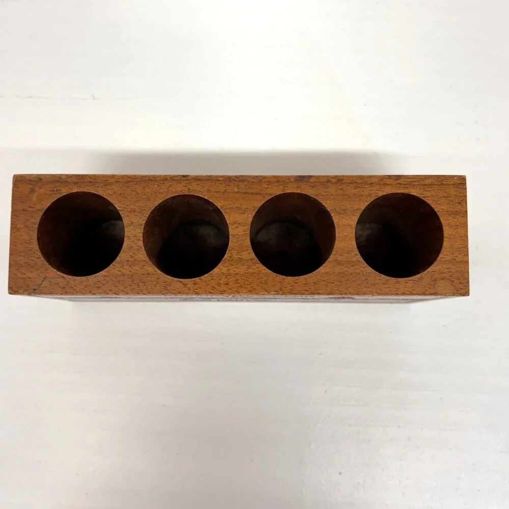 Vintage 1977 Walnut Lasercraft Pencil Holder President's Club & Ruler Landscape